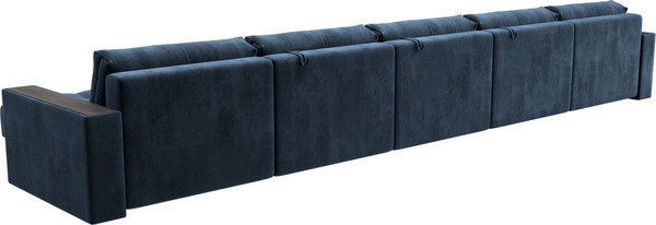 Изображение товара Диван П-образный Лига Диванов Лига-049 НПБ МегаЛонг с декором (велюр Tower 13 синий)
