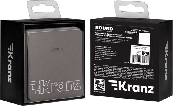 Изображение товара Выключатель Kranz Round KR-78-0716-2 (титан)
