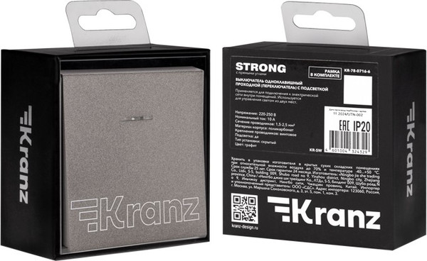 Изображение товара Выключатель Kranz Strong KR-78-0716-6 (графит)