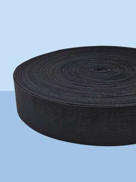 Изображение товара Резинка для шитья Sentex Вязаная 50мм РВ (50м, черный)
