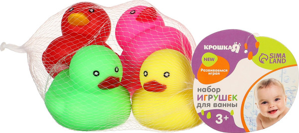 Изображение товара Набор игрушек для ванной Крошка Я Уточки разноцветные / 10095592 (4шт)