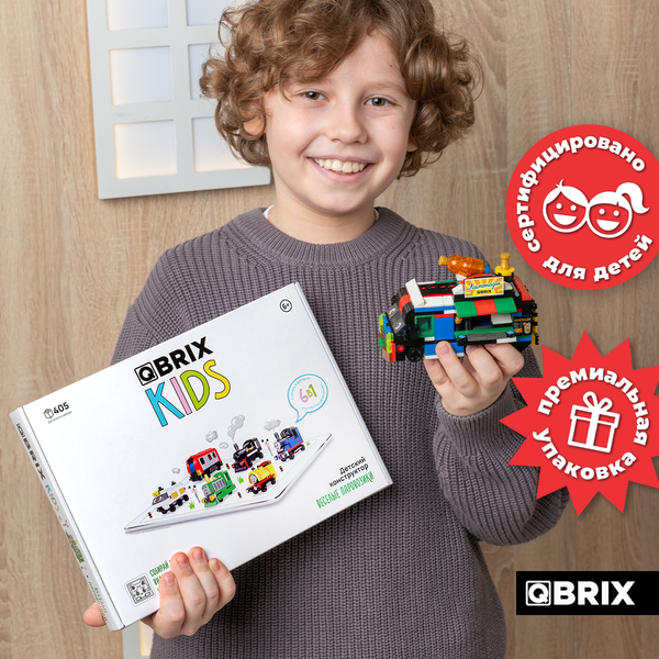 Изображение товара Конструктор QBRIX Kids Веселые паровозики 6в1 30036