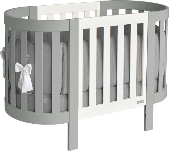 Изображение товара Детская кроватка Italbaby Lunetta Ovale / 070.1520-0013 (белый/серый)