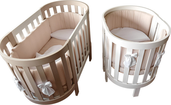 Изображение товара Детская кроватка Italbaby Lunetta Ovale / 070.1510-0014 (белый/шоколад)