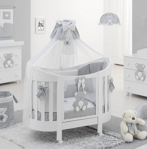 Изображение товара Детская кроватка Italbaby Peluche Oval / 070.1400-0077 (белый/серый)