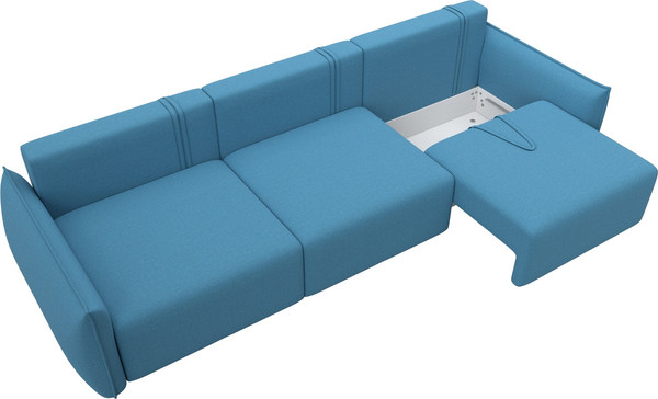 Изображение товара Диван Лига Диванов Лига-051 НПБ Лонг (рогожка амур 10 голубой)