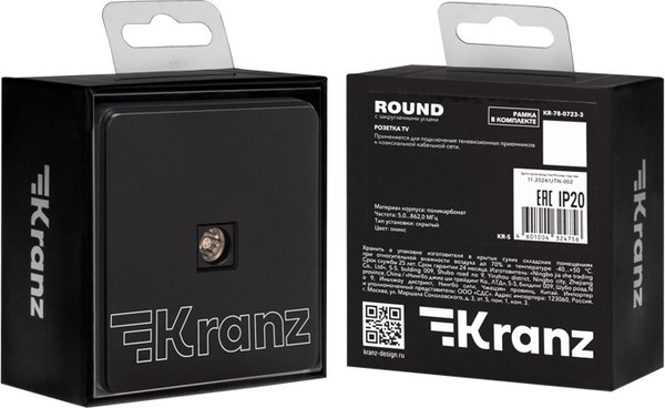 Изображение товара Розетка Kranz Round KR-78-0723-3 (оникс)