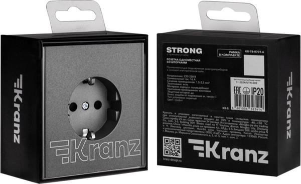 Изображение товара Розетка Kranz Strong KR-78-0701-6 (графит)