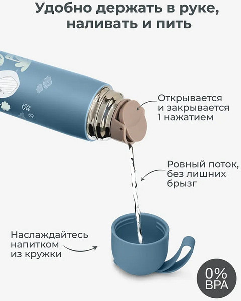Изображение товара Термос для напитков Nuvita 4435 / NU-PPCP0054 (400мл, голубой)