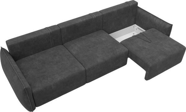 Изображение товара Диван Лига Диванов Лига-051 НПБ Лонг (велюр Brut 16 темно-серый)