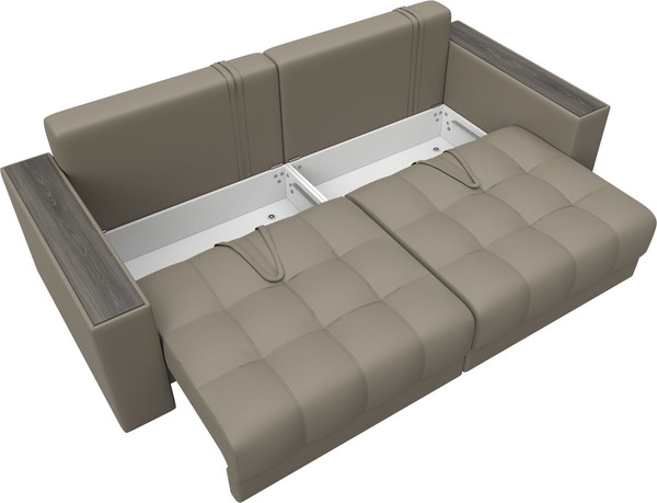 Изображение товара Диван Лига Диванов Лига-049 НПБ с декором (экокожа Grifon 04 бежевый)