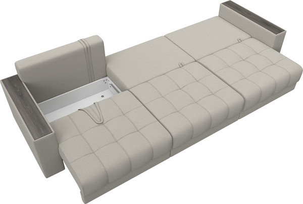Изображение товара Диван Лига Диванов Лига-049 НПБ Лонг с декором (рогожка амур 02 бежевый)