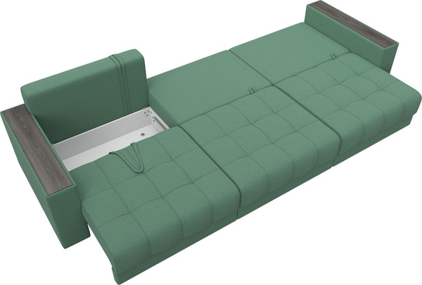 Изображение товара Диван Лига Диванов Лига-049 НПБ Лонг с декором (рогожка амур 11 зеленый)