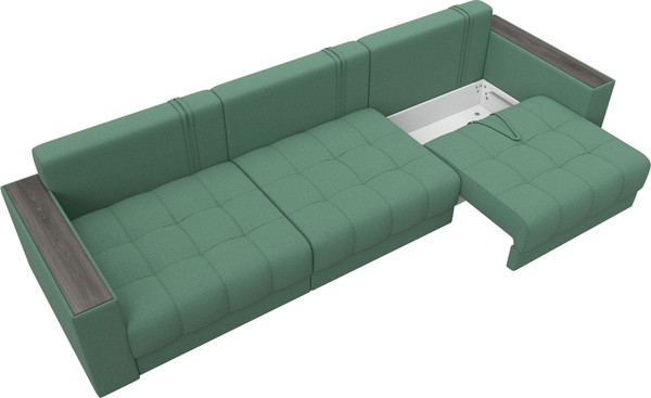 Изображение товара Диван Лига Диванов Лига-049 НПБ Лонг с декором (рогожка амур 11 зеленый)
