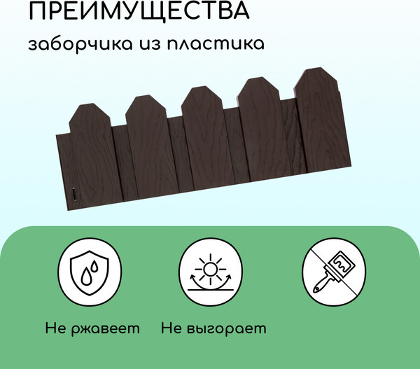 Изображение товара Изгородь декоративная Мастер Сад Дачник 18x300см 6 секций / 2152299 (коричневый)