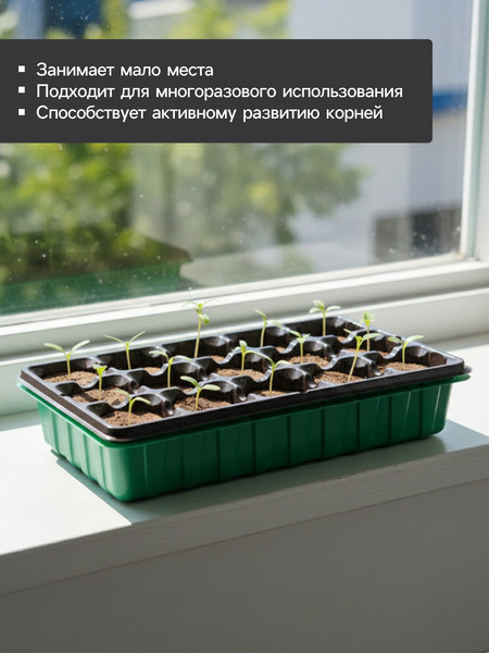 Изображение товара Набор для рассады Экоторф 1306311 (зеленый)