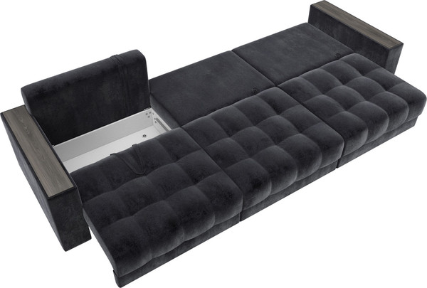 Изображение товара Диван Лига Диванов Лига-049 НПБ Лонг с декором (велюр Tower 11 темно-серый)