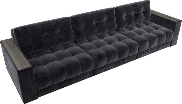 Изображение товара Диван Лига Диванов Лига-049 НПБ Лонг с декором (велюр Tower 11 темно-серый)