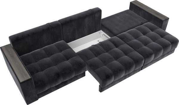 Изображение товара Диван Лига Диванов Лига-049 НПБ Лонг с декором (велюр Tower 11 темно-серый)