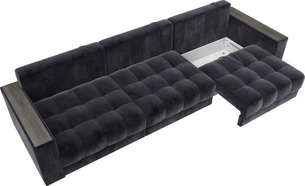 Изображение товара Диван Лига Диванов Лига-049 НПБ Лонг с декором (велюр Tower 11 темно-серый)