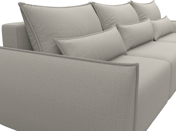 Изображение товара Диван угловой Лига Диванов Лига-051 НПБ Лонг универсальный (рогожка амур 02 бежевый)