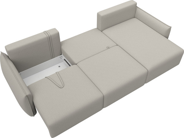 Изображение товара Диван угловой Лига Диванов Лига-051 НПБ Лонг универсальный (рогожка амур 02 бежевый)