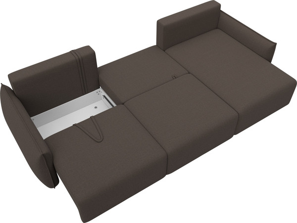 Изображение товара Диван угловой Лига Диванов Лига-051 НПБ Лонг универсальный (рогожка амур 05 коричневый)