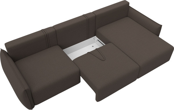 Изображение товара Диван угловой Лига Диванов Лига-051 НПБ Лонг универсальный (рогожка амур 05 коричневый)