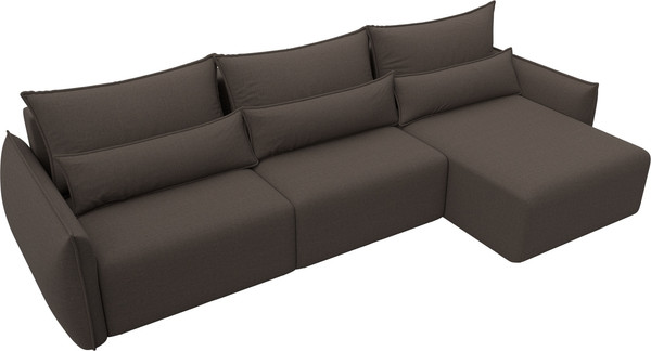 Изображение товара Диван угловой Лига Диванов Лига-051 НПБ Лонг универсальный (рогожка амур 05 коричневый)