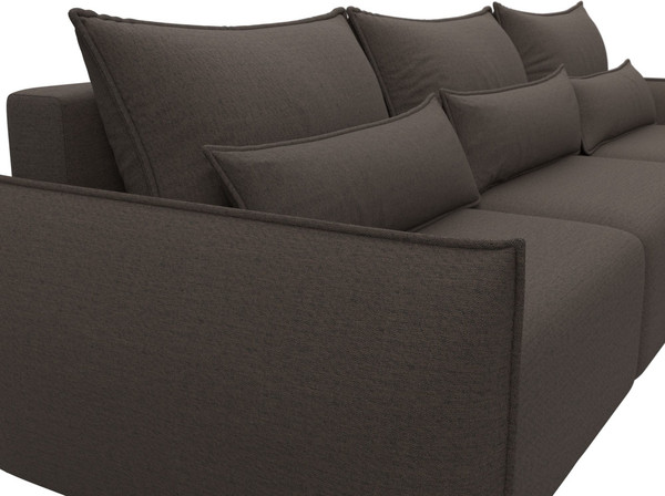 Изображение товара Диван угловой Лига Диванов Лига-051 НПБ Лонг универсальный (рогожка амур 05 коричневый)