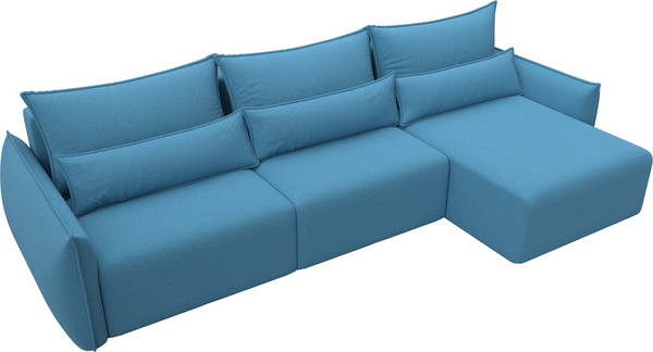 Изображение товара Диван угловой Лига Диванов Лига-051 НПБ Лонг универсальный (рогожка амур 10 голубой)