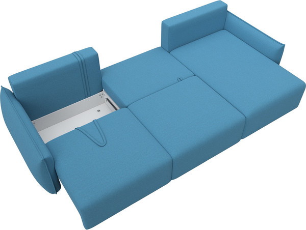 Изображение товара Диван угловой Лига Диванов Лига-051 НПБ Лонг универсальный (рогожка амур 10 голубой)