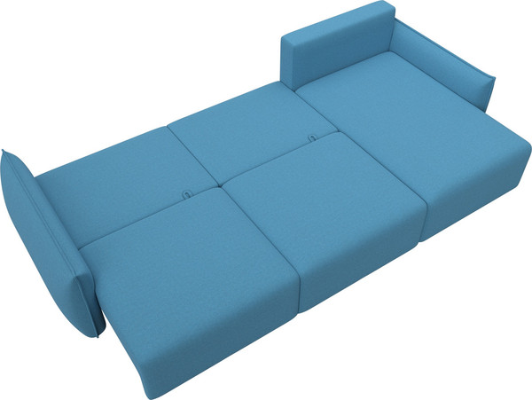 Изображение товара Диван угловой Лига Диванов Лига-051 НПБ Лонг универсальный (рогожка амур 10 голубой)