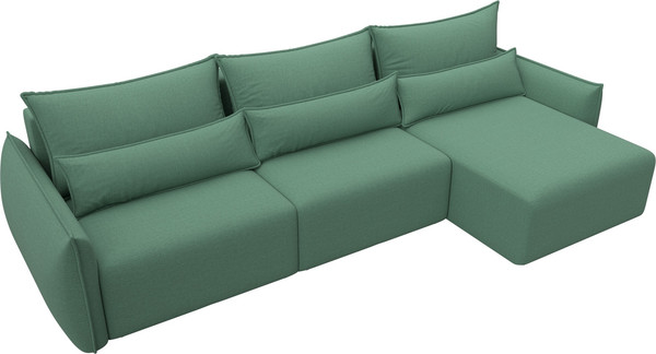 Изображение товара Диван угловой Лига Диванов Лига-051 НПБ Лонг универсальный (рогожка амур 11 зеленый)