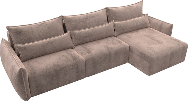 Изображение товара Диван угловой Лига Диванов Лига-051 НПБ Лонг универсальный (велюр Tower 05 бежевый)