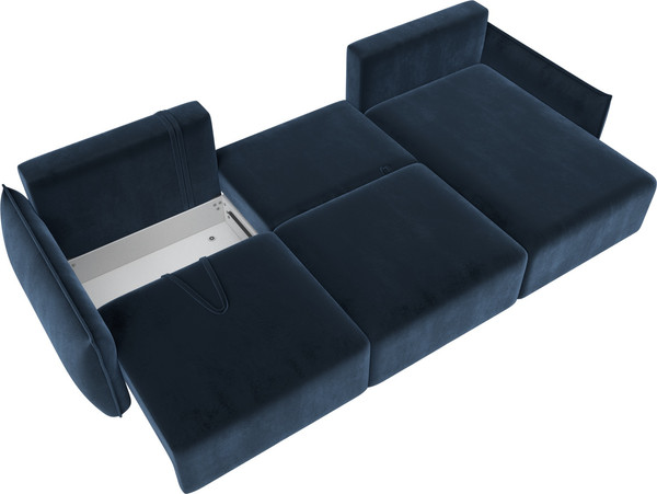 Изображение товара Диван угловой Лига Диванов Лига-051 НПБ Лонг универсальный (велюр Tower 13 синий)