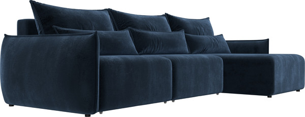Изображение товара Диван угловой Лига Диванов Лига-051 НПБ Лонг универсальный (велюр Tower 13 синий)