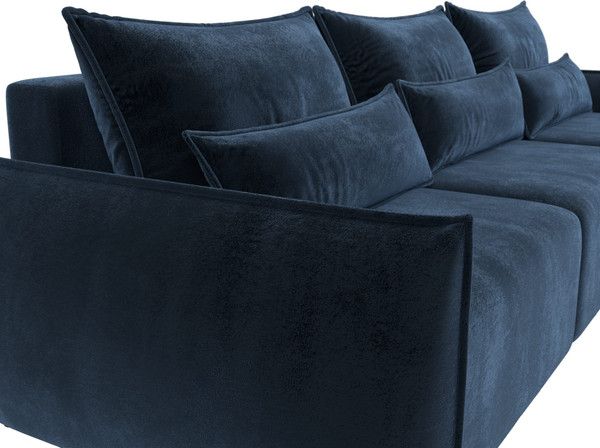 Изображение товара Диван угловой Лига Диванов Лига-051 НПБ Лонг универсальный (велюр Tower 13 синий)