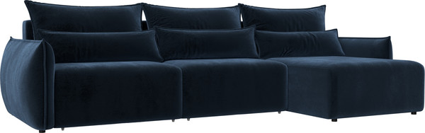 Изображение товара Диван угловой Лига Диванов Лига-051 НПБ Лонг универсальный (велюр Tower 13 синий)