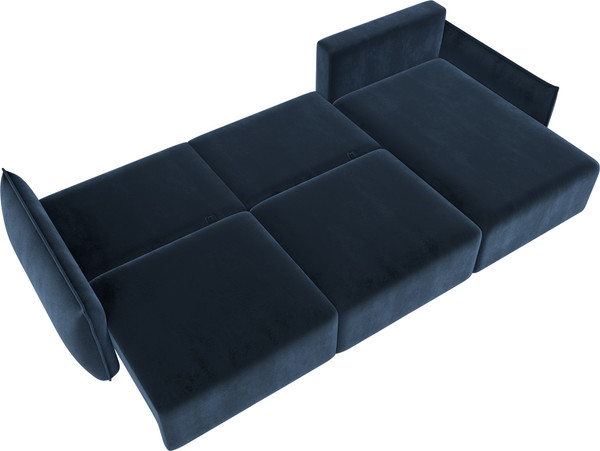 Изображение товара Диван угловой Лига Диванов Лига-051 НПБ Лонг универсальный (велюр Tower 13 синий)
