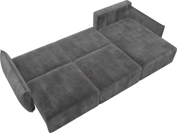 Изображение товара Диван угловой Лига Диванов Лига-051 НПБ Лонг универсальный (велюр Tower 10 серый)