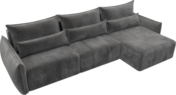 Изображение товара Диван угловой Лига Диванов Лига-051 НПБ Лонг универсальный (велюр Tower 10 серый)