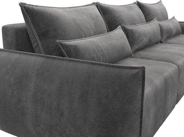 Изображение товара Диван угловой Лига Диванов Лига-051 НПБ Лонг универсальный (велюр Tower 10 серый)