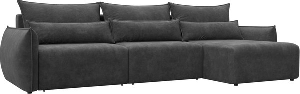 Изображение товара Диван угловой Лига Диванов Лига-051 НПБ Лонг универсальный (велюр Brut 16 темно-серый)