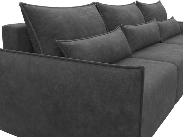 Изображение товара Диван угловой Лига Диванов Лига-051 НПБ Лонг универсальный (велюр Brut 16 темно-серый)