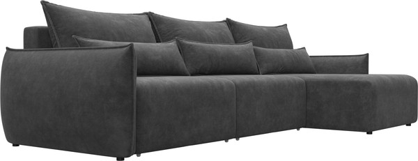 Изображение товара Диван угловой Лига Диванов Лига-051 НПБ Лонг универсальный (велюр Brut 16 темно-серый)