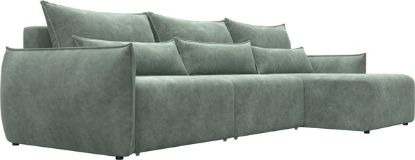 Изображение товара Диван угловой Лига Диванов Лига-051 НПБ Лонг универсальный (велюр Brut 08 зеленый)