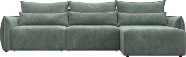 Изображение товара Диван угловой Лига Диванов Лига-051 НПБ Лонг универсальный (велюр Brut 08 зеленый)