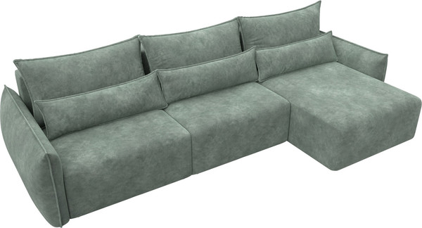 Изображение товара Диван угловой Лига Диванов Лига-051 НПБ Лонг универсальный (велюр Brut 08 зеленый)