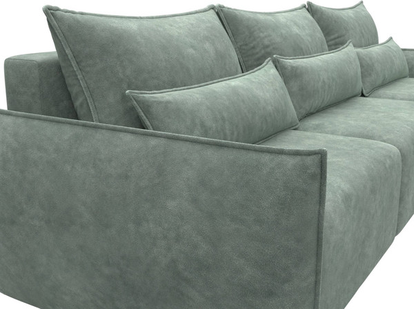 Изображение товара Диван угловой Лига Диванов Лига-051 НПБ Лонг универсальный (велюр Brut 08 зеленый)